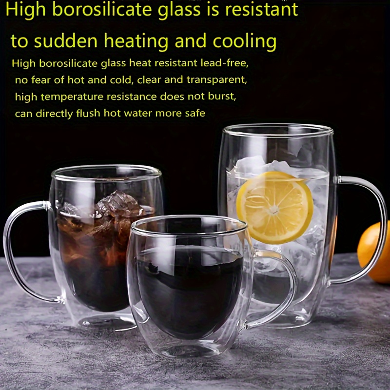 Ensemble de tasses en verre transparentes à double paroi, verres à