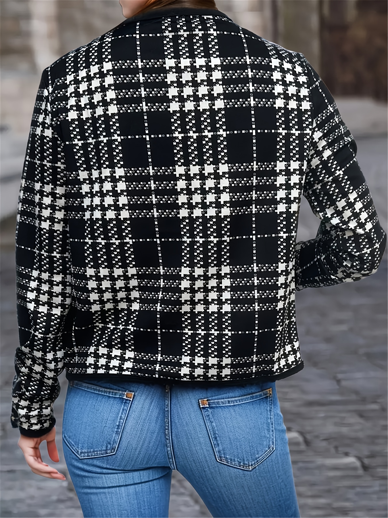 Houndstooth Print Jacket