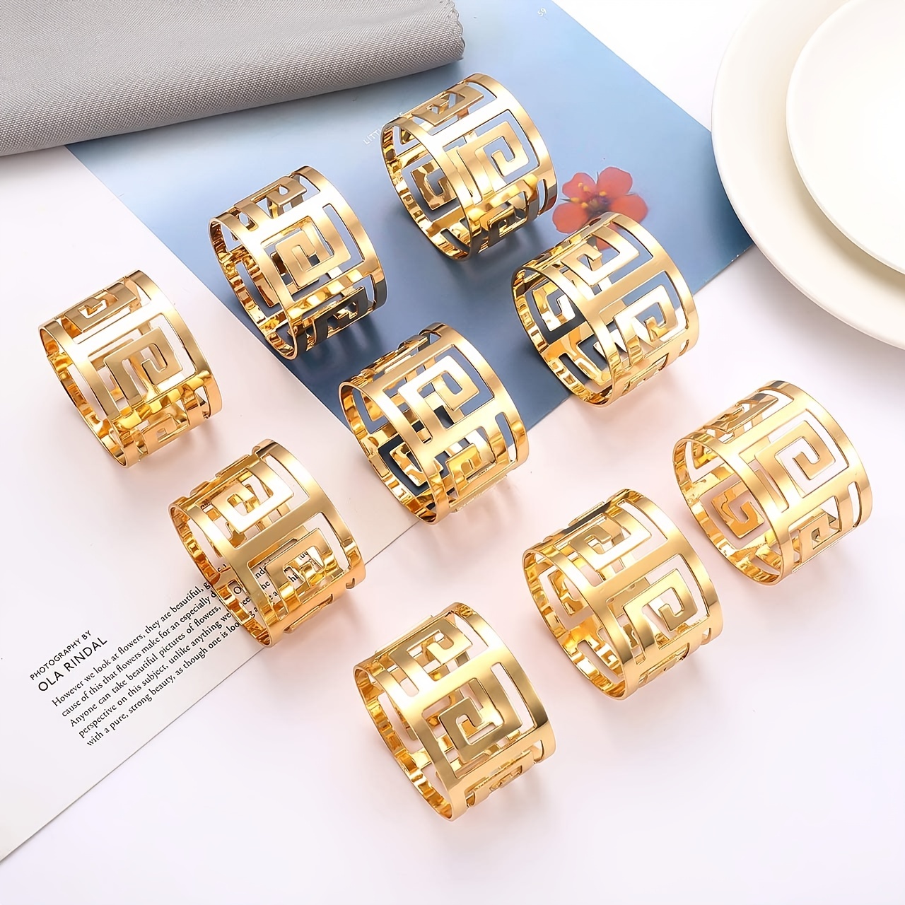 4pcs, Napkin Rings, Napkin Clasps, Napkin Rings Are Suitable For Birthday,  Wedding, Thanksgiving, Christmas, Banquet, Easter, Halloween, Thanksgiving