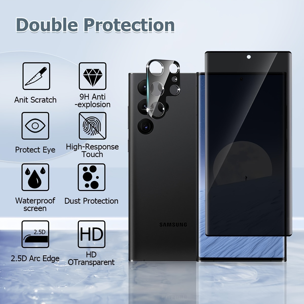 Protector de pantalla para Samsung Galaxy S23, Vidrio templado