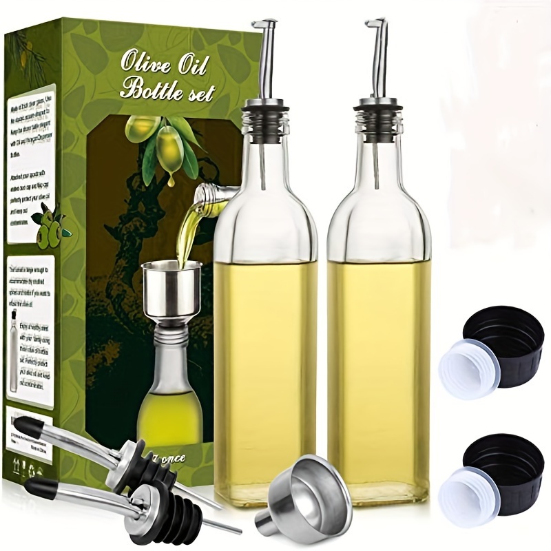 Glass Olive Oil Bottles Vinegar Dispenser Set With Drip - Temu