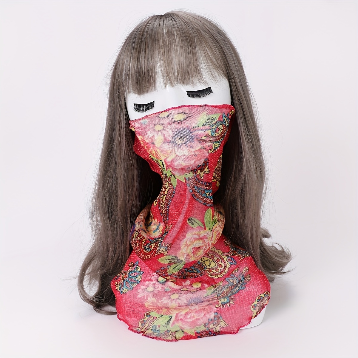 Ruffles Neck Gaiter Thin Veil Boho Gauze Mask Sunproof Dustproof