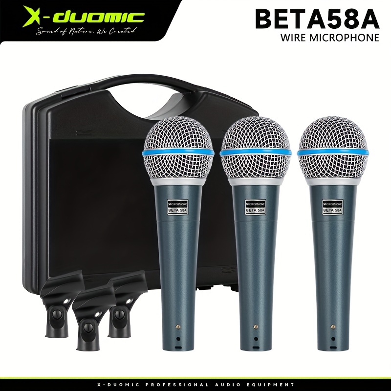 X-DUOMIC BETA58A Dynamic Microphone Professional Performance Singing  BETA58A Set Microphone Home Stage Recording