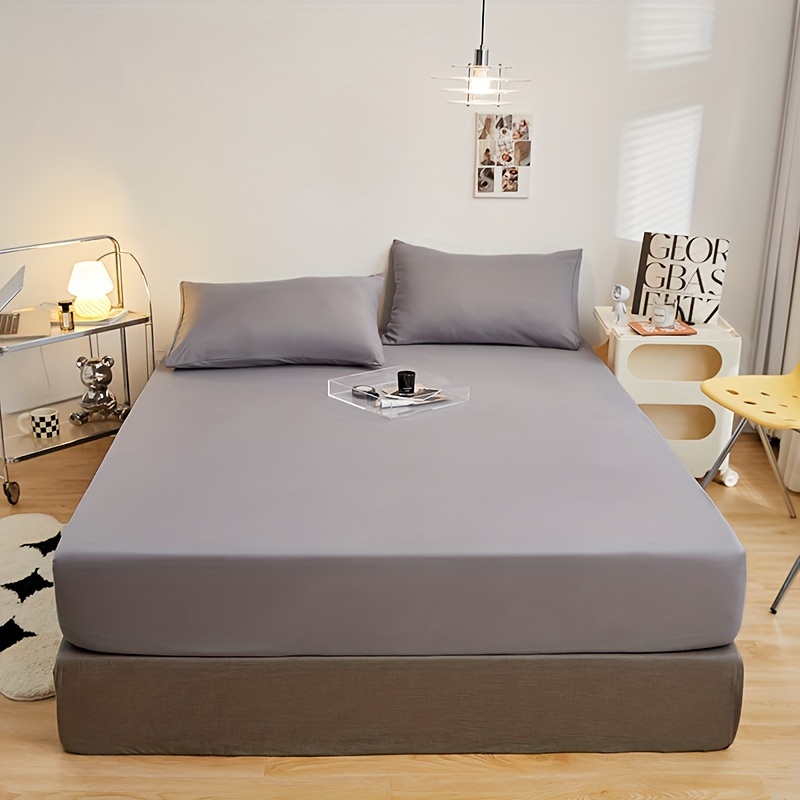 Polyester Brushed Fitted Sheet Soft Comfortable Solid Bedding Mattress Protector