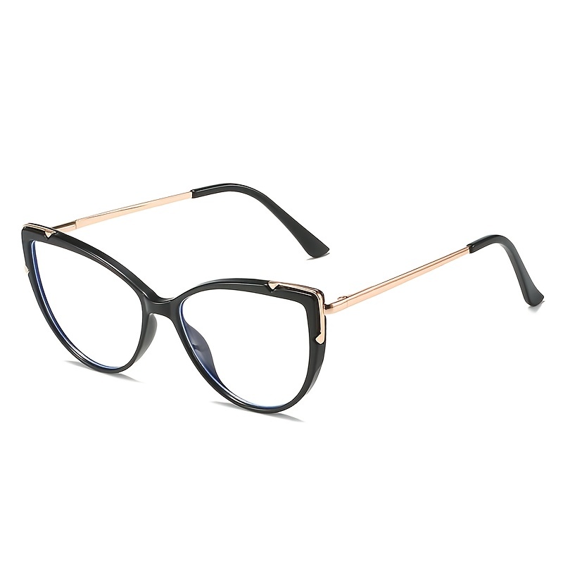 Cat Eye Oversized Round Frame Light Blocking Glasses