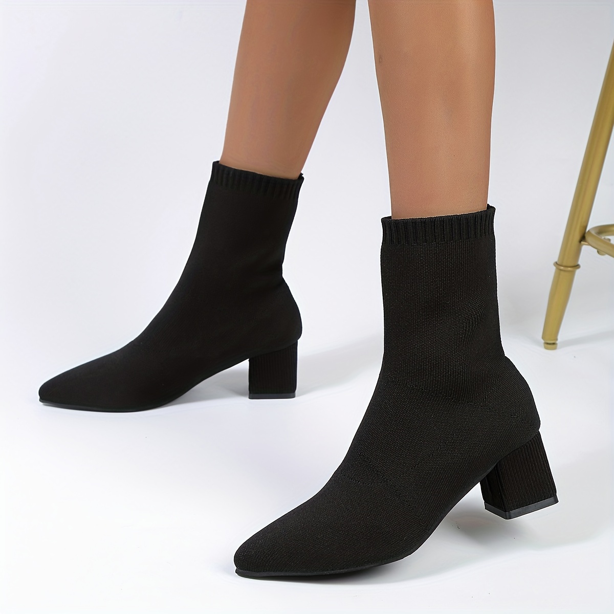 Thick heel sock sales boots