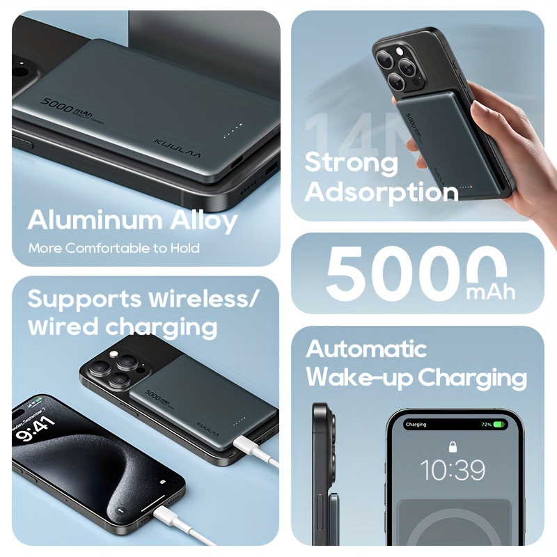 5,000 mAh eco-friendly power bank with fast charging