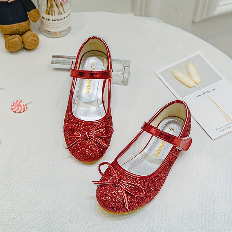 Toddler / Kid Bow Decor Sequin Mary Jane Shoes