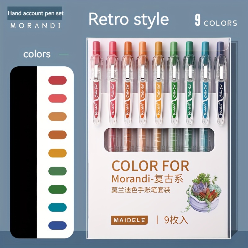 Fine Point Gel Pens Colors, Morandi Gel Pens, Retractable Pen