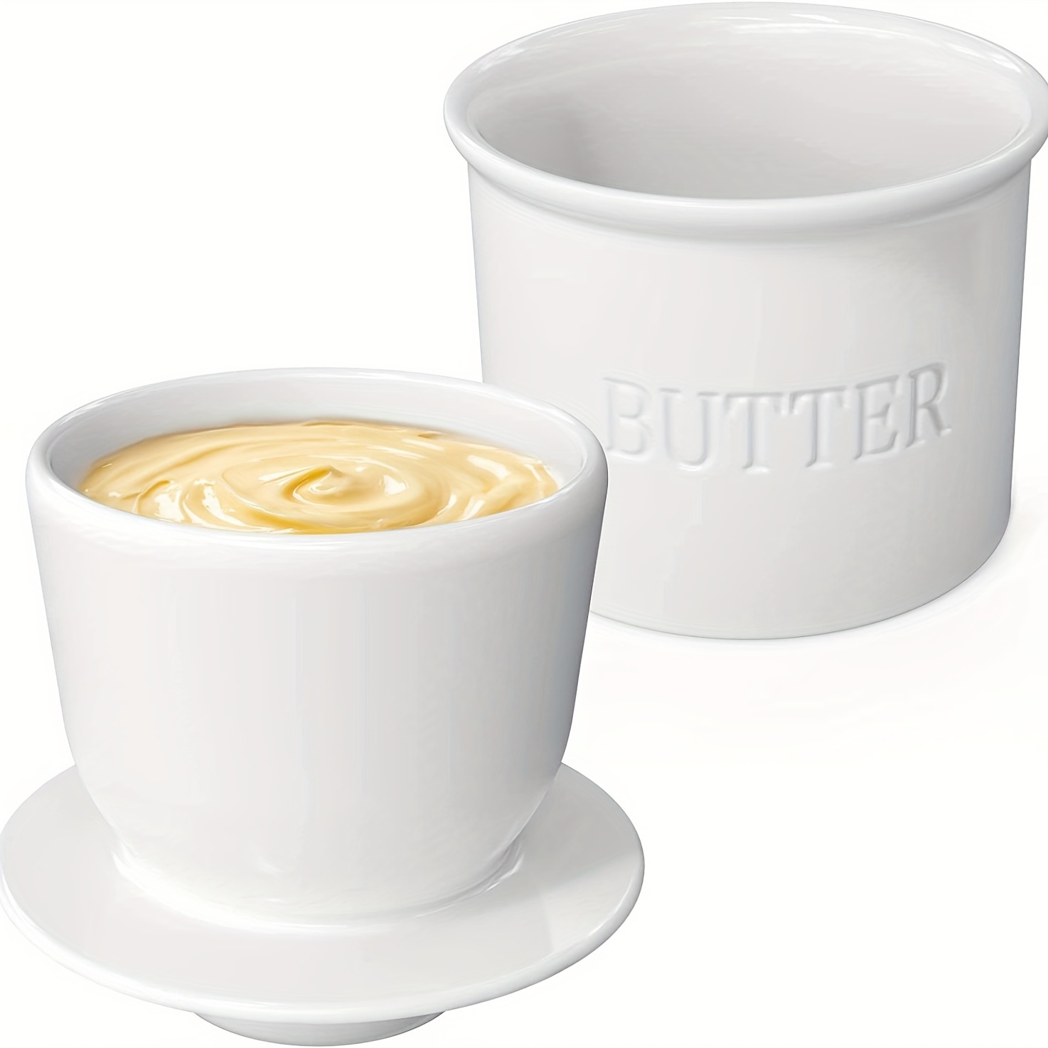 French Ceramic Butter Crock With Lid Keep Your - Temu