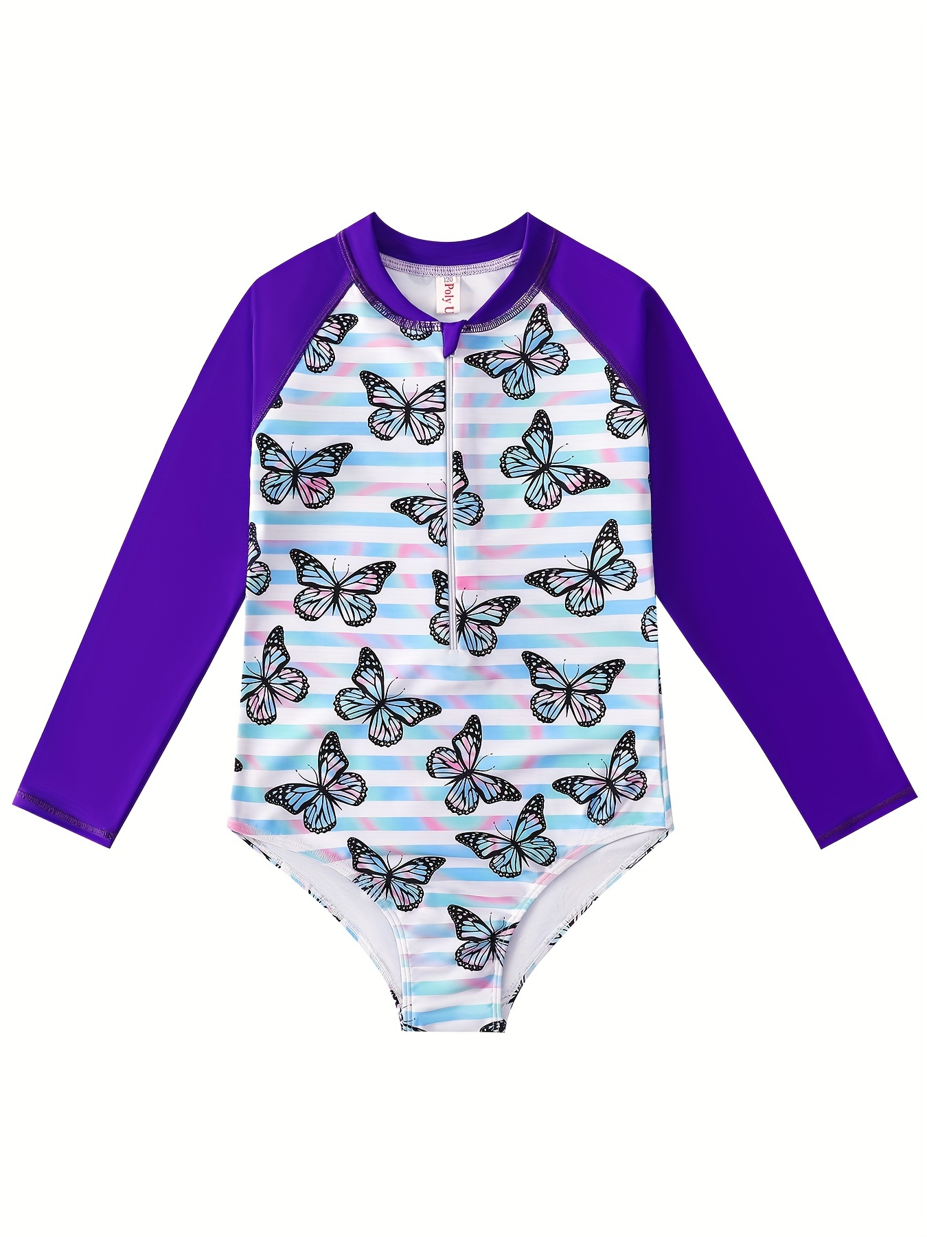 Girls' 3D Print Swimsuit for Beach Vacations & Sun Protection