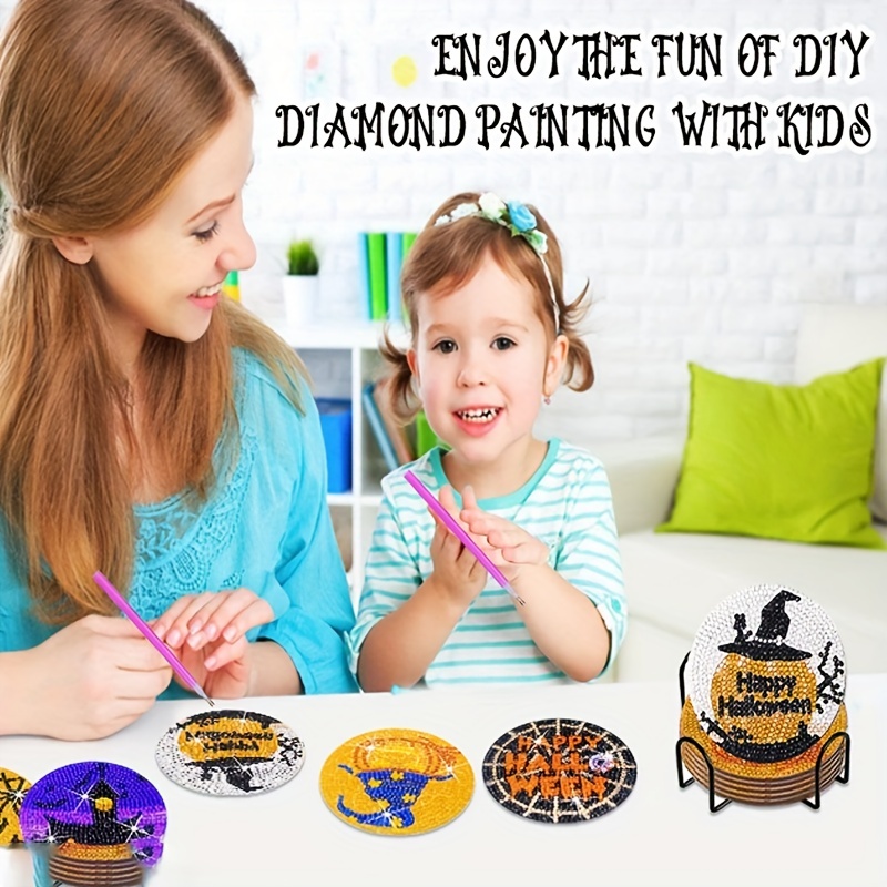 Artificial Diamond Painting Coasters Kit Artificial Diamond - Temu