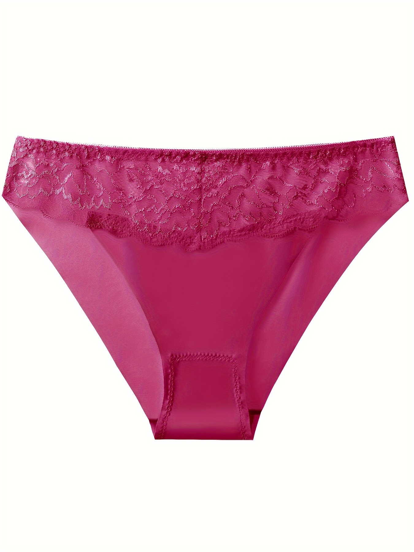 Contrast Lace Briefs Comfy Breathable Stretchy Intimates - Temu