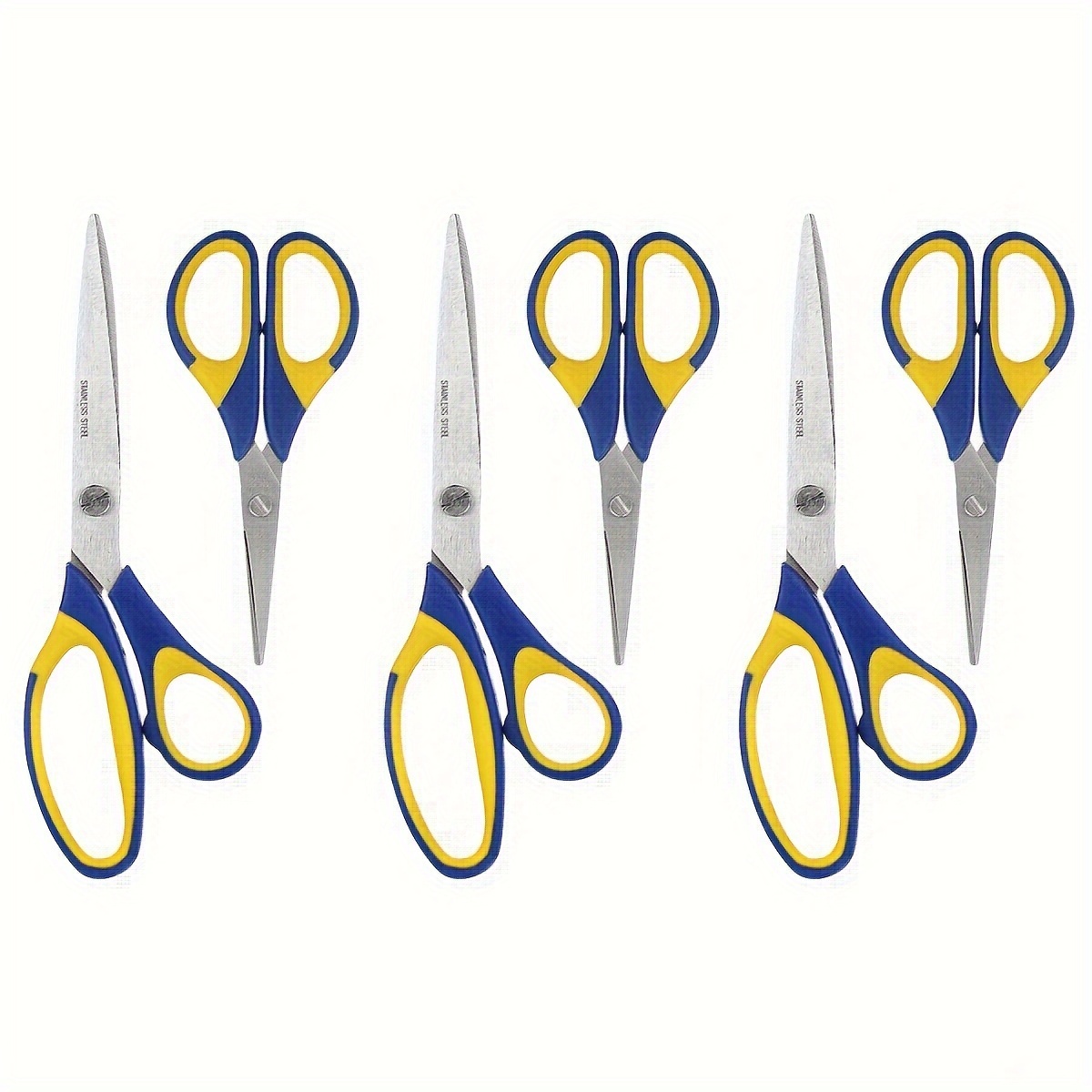 1set Professional Stainless Steel Comfort Grip, All-Purpose, Straight  Office Craft Scissors For Paper Cutting, Scrapbooking, Sewing, Crafting.  Set Of