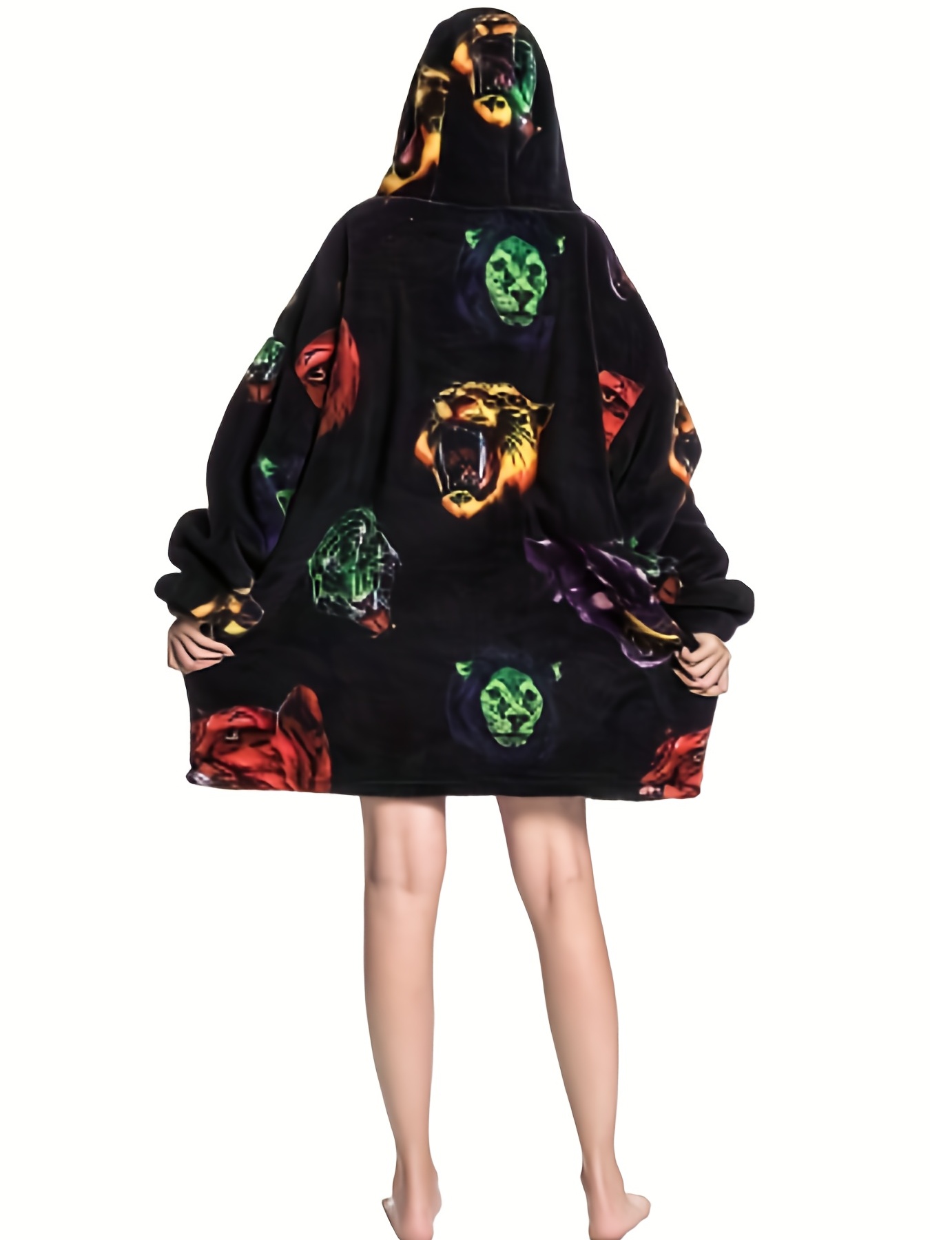 Puppy Pattern Fleece Hooded Blanket