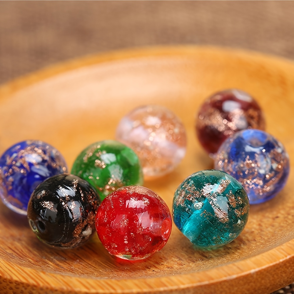 Luminous Glass Beads Round Beads Glow Glass Loose Beads Diy - Temu