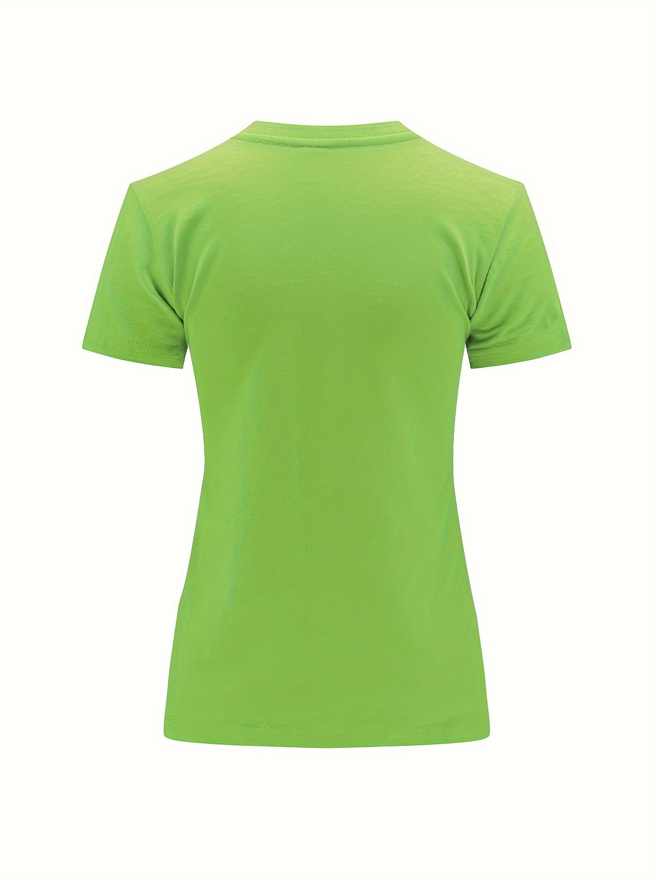 Solid Crew Neck T-Shirt, Casual Short Sleeve Top For Spring & Summer, Women'S Clothing