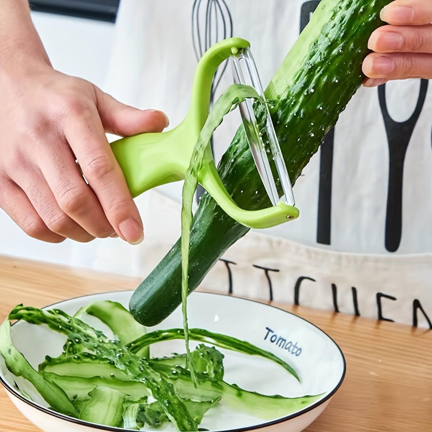 Unique Bargains Multi-Peel Straight Peeler Ceramic Cutter for Kitchen Vegetable Green 2pcs
