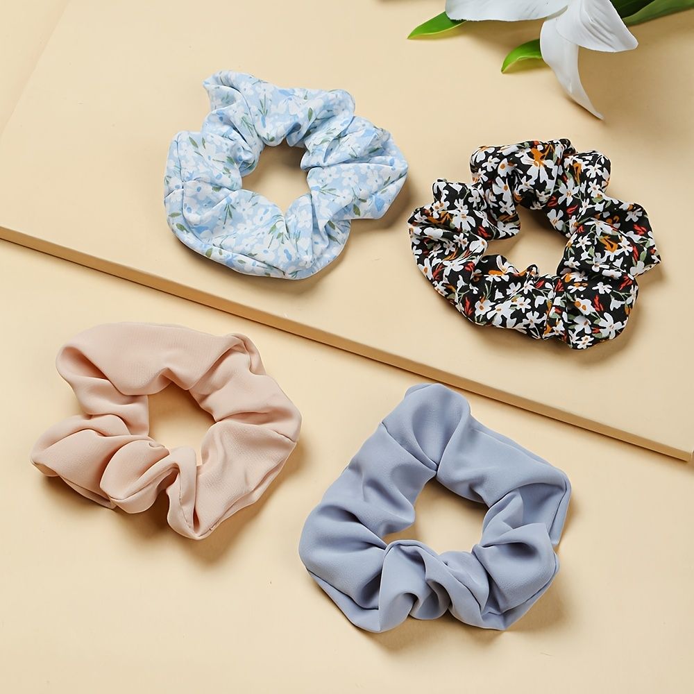 4pcs Imitation Silk Floral Solid Color Scrunchies Scrunchies For Girls With  Bow Bow Scrunchies For Women Bulk Hair Scrunchies For Women Girls Hair  Accessories Decorations | High-quality & Affordable | Temu