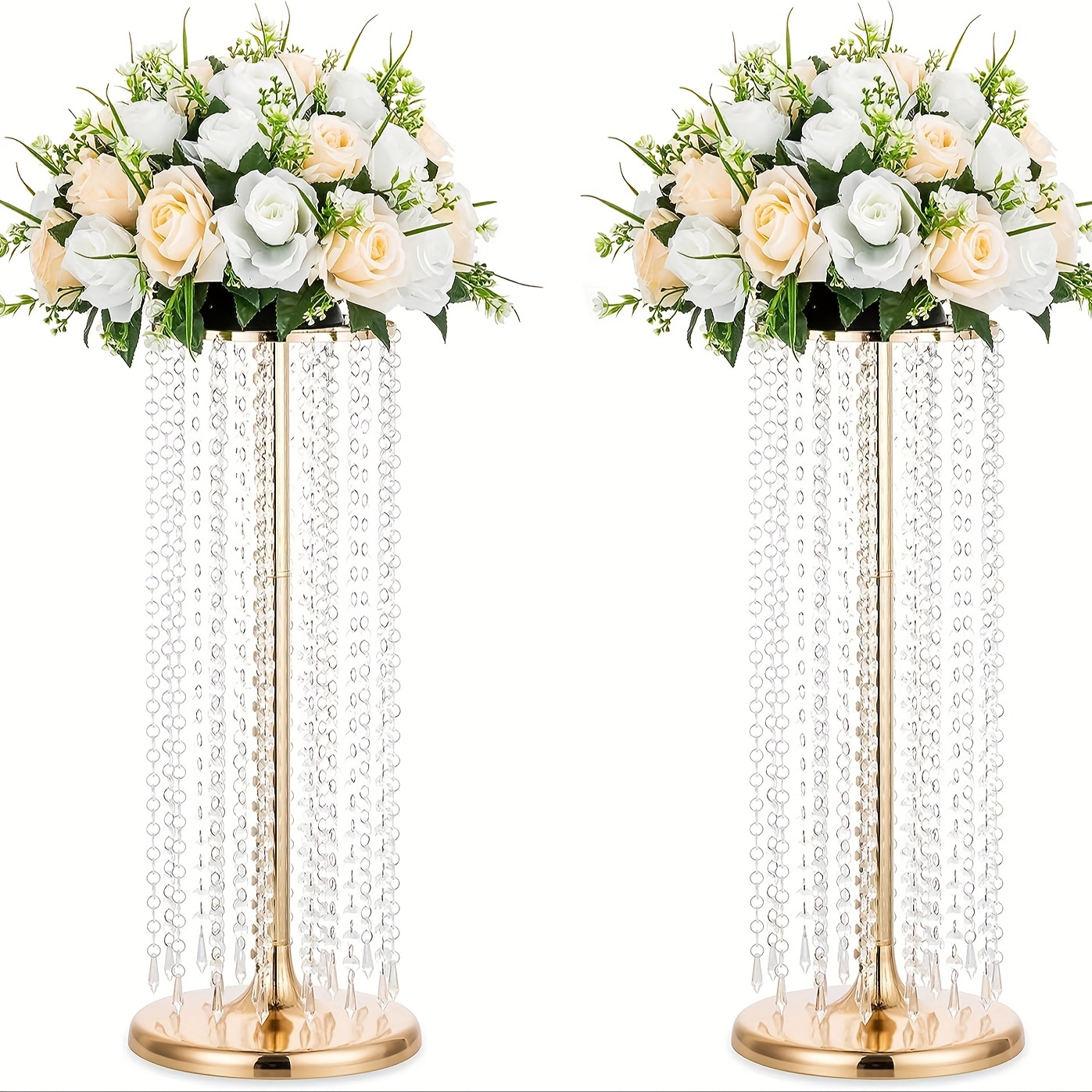 VEVOR 2PCS Support de Fleurs de Mariage 90 cm Porte-fleurs en Cristal  Centre de Table