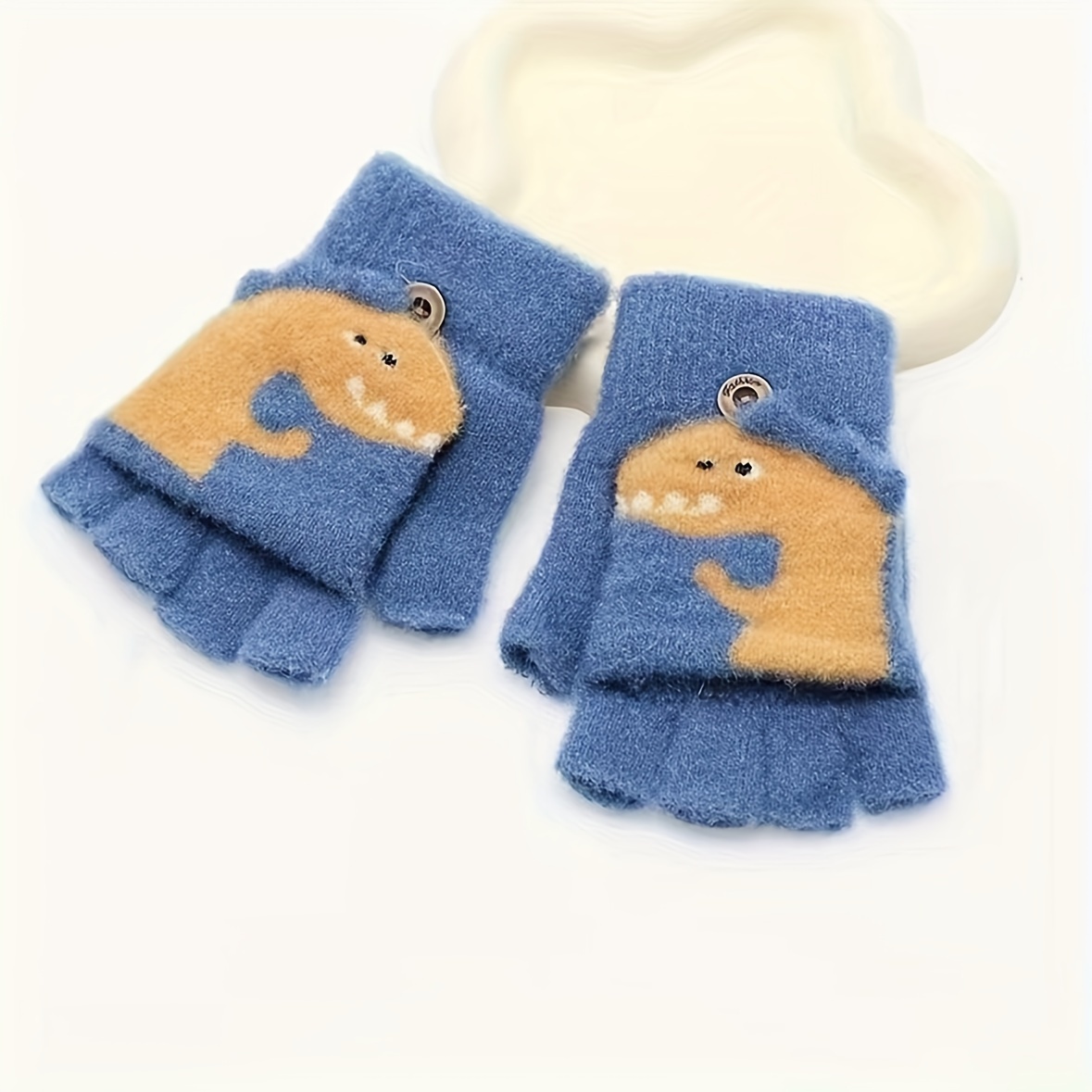 Children's Winter Gloves Warm Half Finger Flip Open Finger - Temu