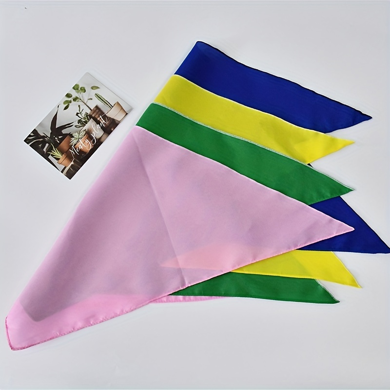 Solid Color Triangle Scarf Satin Thin Pleated Neckerchief - Temu