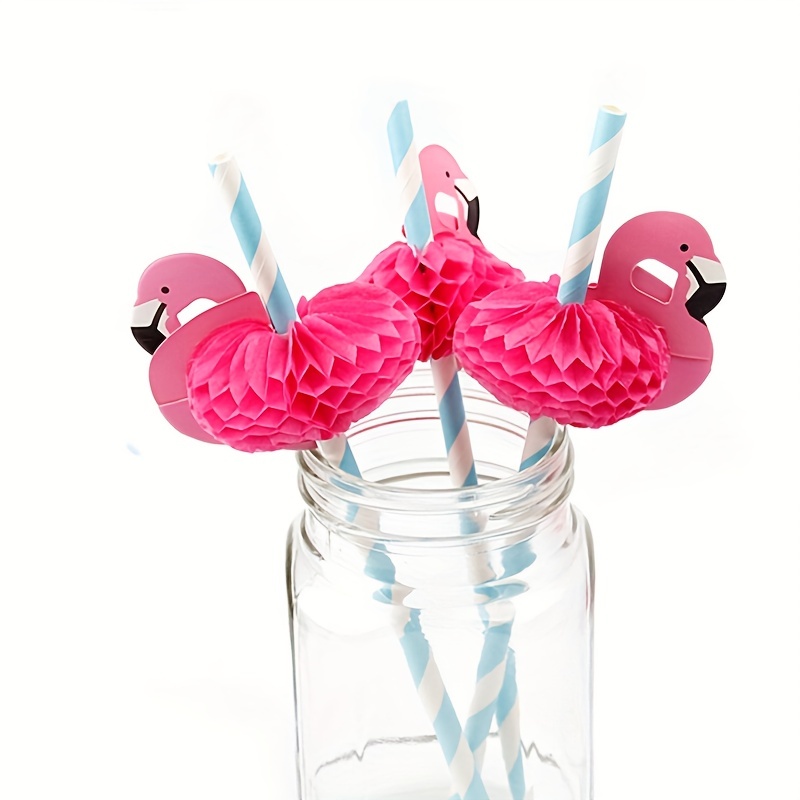 Flamingo Honeycomb Straws