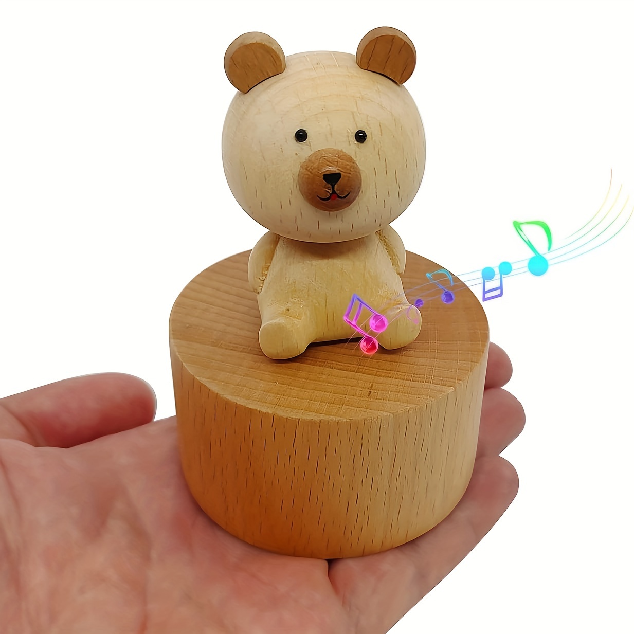 1pc Cute Little Bear Mini Music Box, Little Animals Wooden Mechanical Music  Box, The Music Box