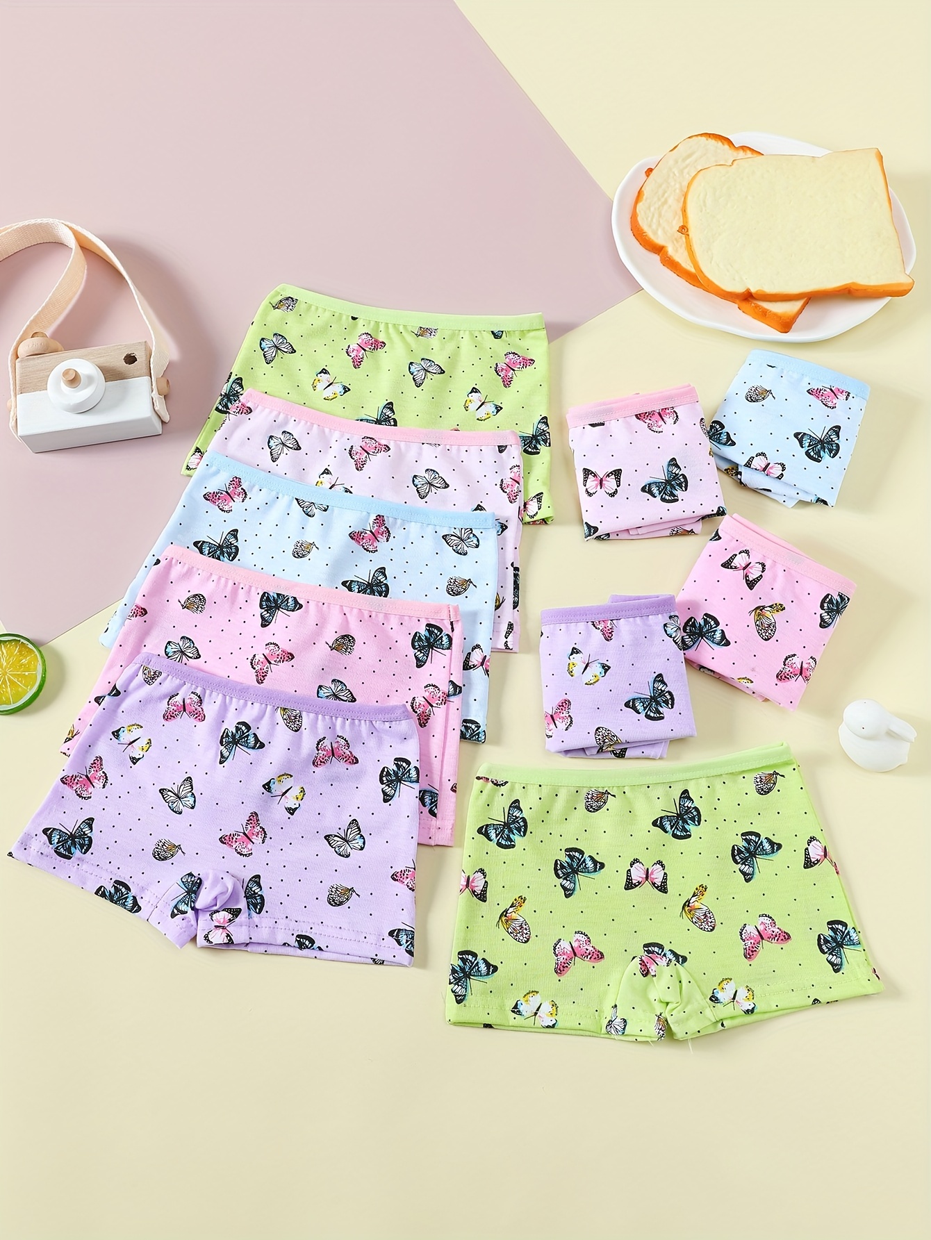 Toddlers Girls Random Pattern Panties Full Print Butterfly - Temu Canada
