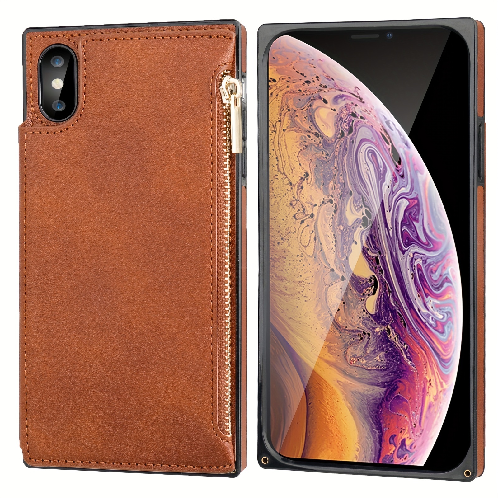 Coque PU Leather Wallet Ring Holder for IPhone 14 13 12 Mini 11 Pro XS MAX  XR 8 7 Plus SE Case, E, For iPhone XS : : Electronics