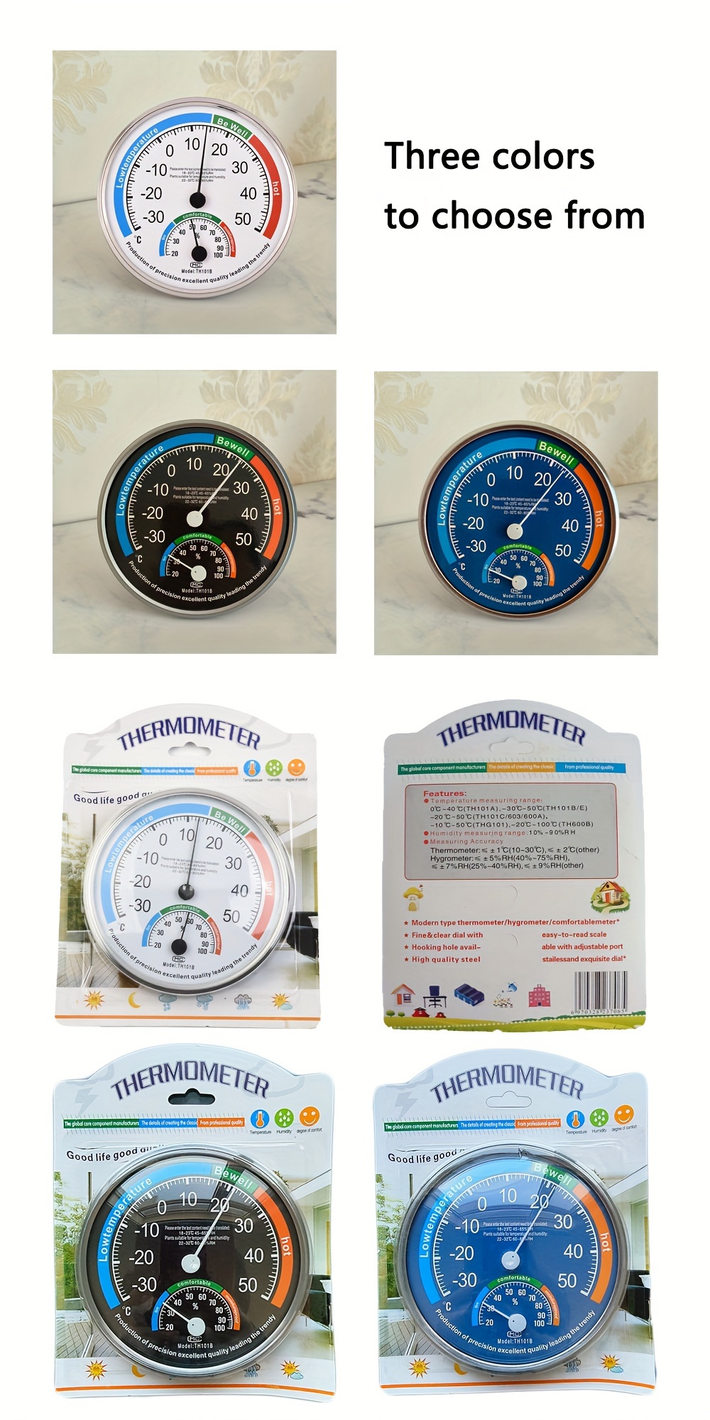 Mini Portable Pointer Thermometer Hygrometer Wall Hanging - Temu