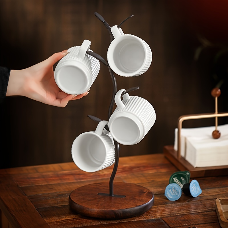 Coffee Mug Holder,Mug Rack Countertop,Leaf Shaped Mug Tree for  Counter,Coffee Tea Cup Mug Holder Stand for Countertop,Perfect Coffee Bar  Accessory 