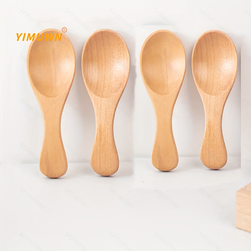 Sevensun Pequeña cucharadita de madera, 6 utensilios de madera para servir  para cocinar, condimentos, miel, cucharas para uso diario