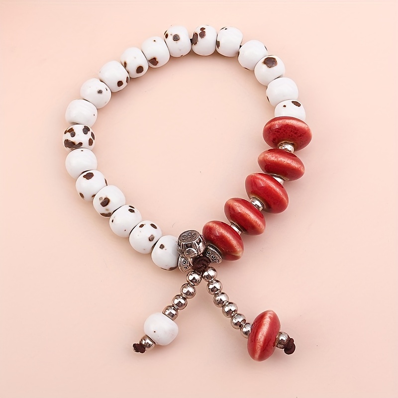 6pcs/Set Bohemian Vintage Handmade Beads Elastic Bracelets, Women's Holiday  Style Beads Bracelet Combination