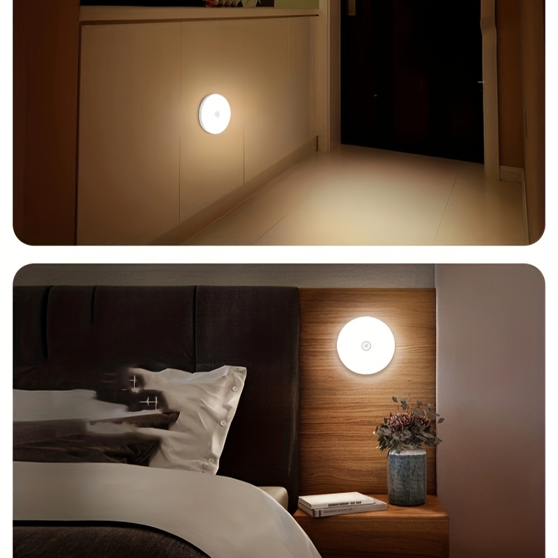 Wireless Motion Sensor Night Light Bedroom Decor Light 6led - Temu