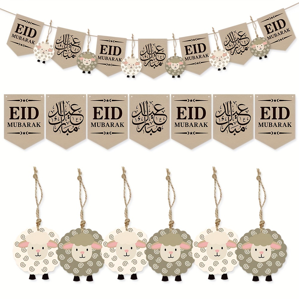 Drapeau pull guirlande eid al-Fitr décoration de festival fête musulman  Ramadan