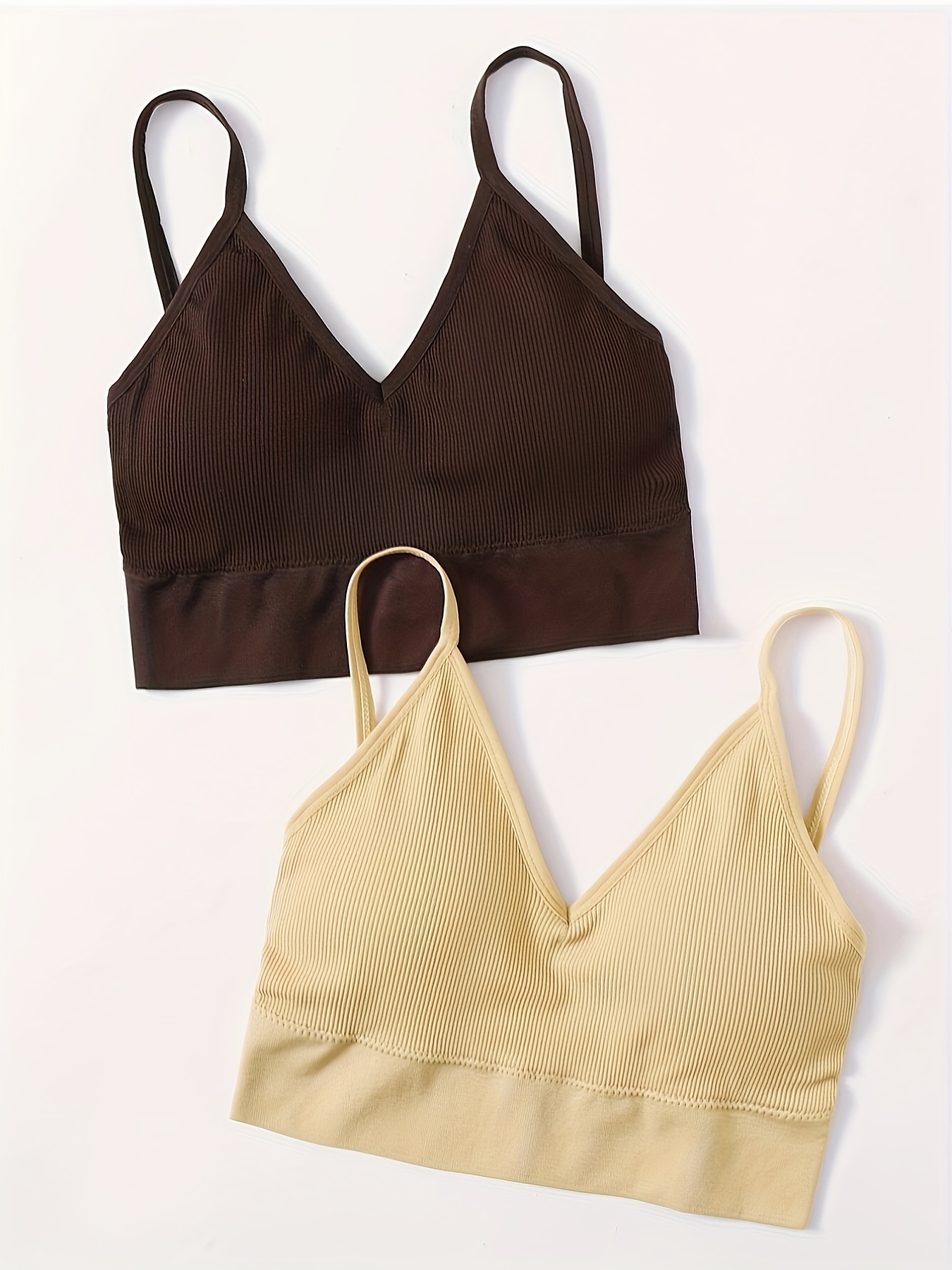 Soft Ribbed Bralettes Comfort Breathable Thin Strap Everyday - Temu Austria