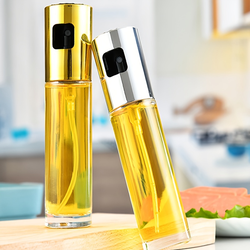 YEBODA Botellas dispensadoras de aceite de oliva de vidrio transparente de  8 onzas y botella de vinagre para vinagre, incluye vertederos, etiquetas de