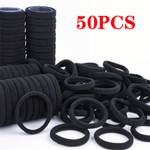 50pcs Black Hair Rope Simple Elastic Hair Band Hair Accessories For Girls, Ideal choice for Gifts