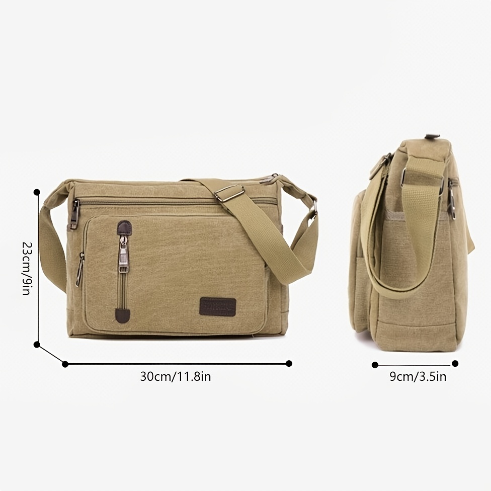 Men's Canvas Messenger Bag With Multiple Pockets, Large Capacity Portable  Tool Kit,men's Casual Travel Hiking Crossbody Bag, Outdoor Shoulder Bags -  Temu France