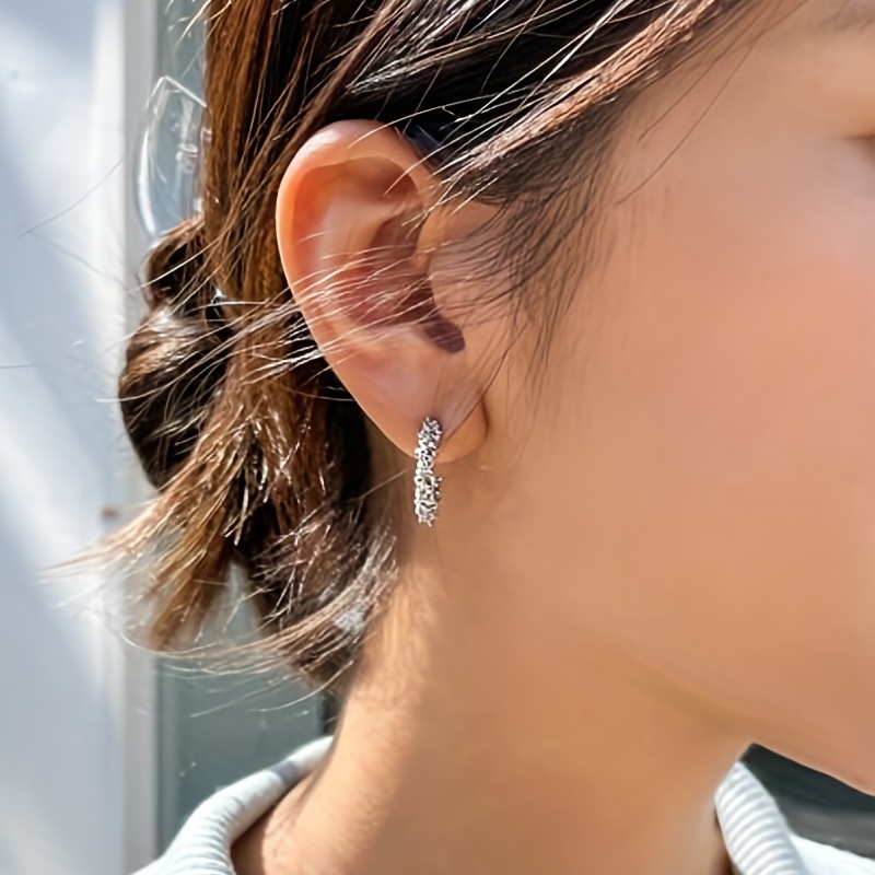 Elegant Silvery C-Shaped Earrings
