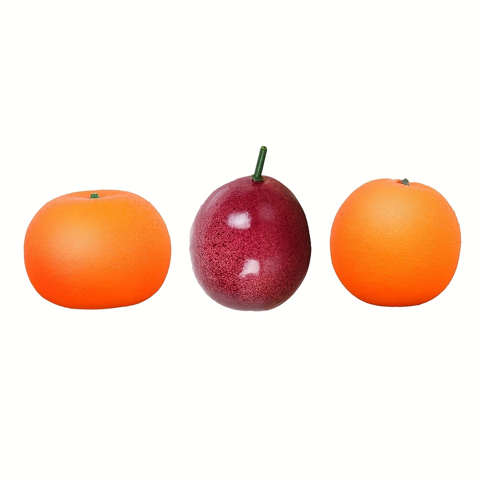1pc Mini Artificial Orange Simulated Fake Fruit Passion Fruit Faux Fruit For Home Shop Party Decor