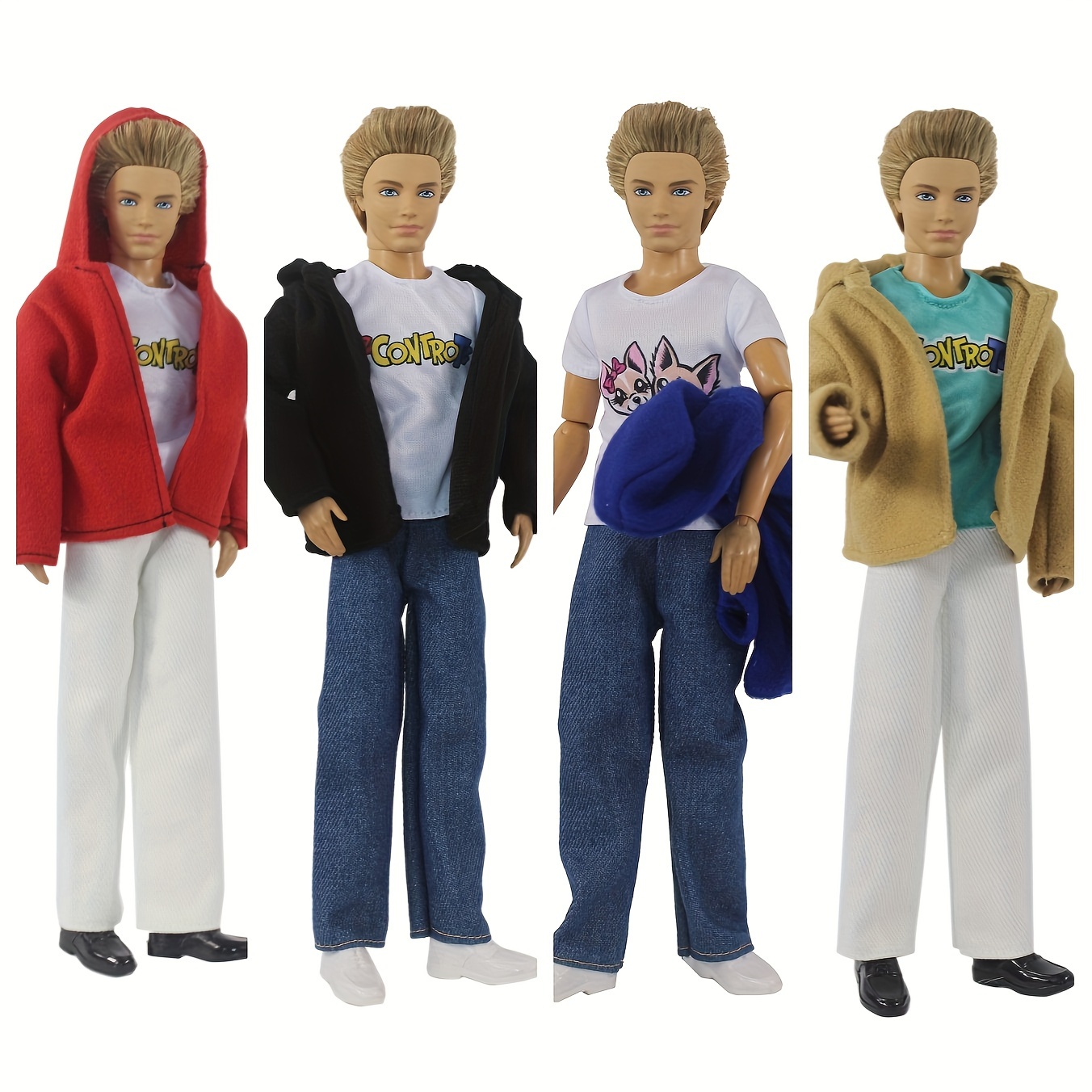 1/6 Boy Doll Clothes For Ken Doll Shirt & Black Trousers Pants