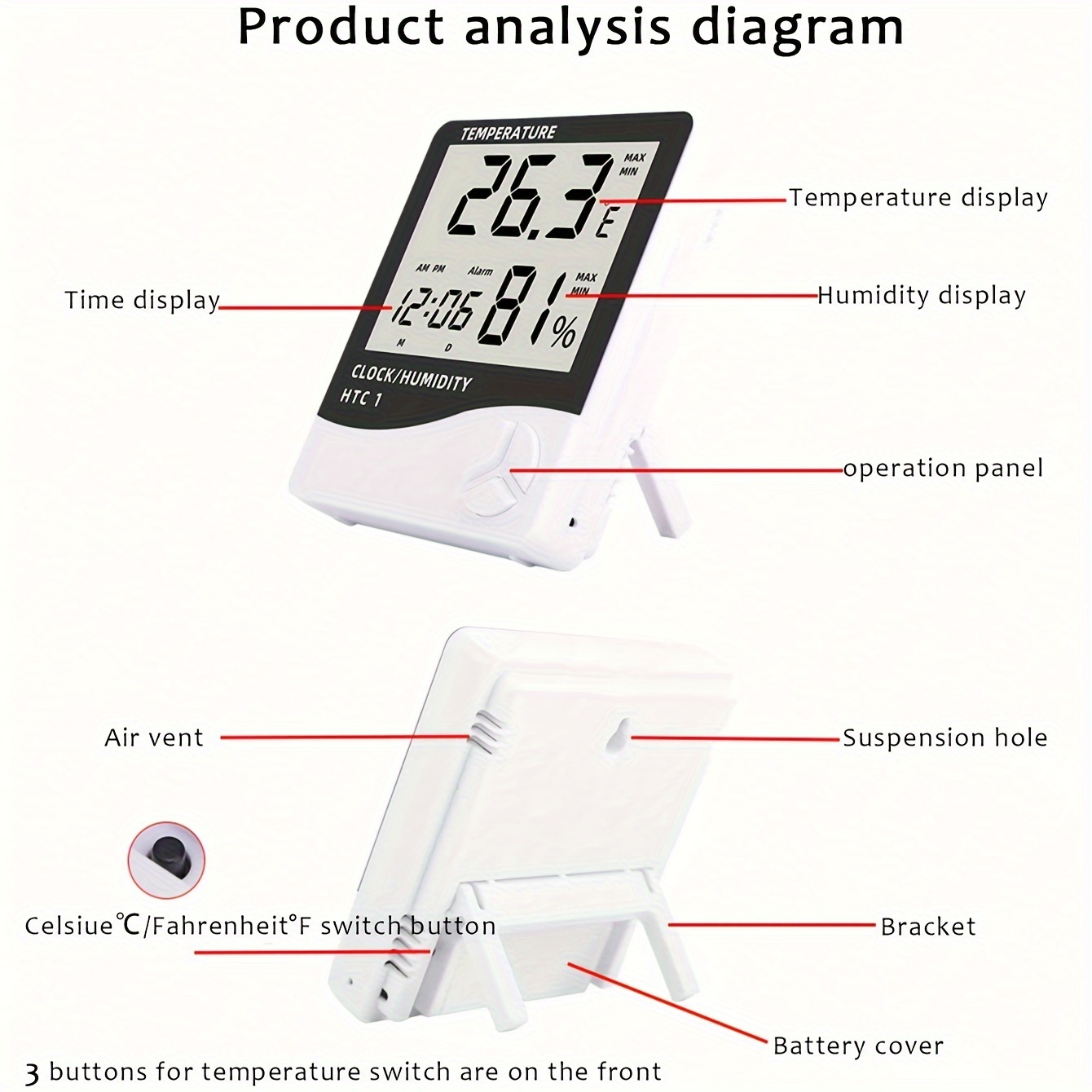 temperature and humidity measurement with 3