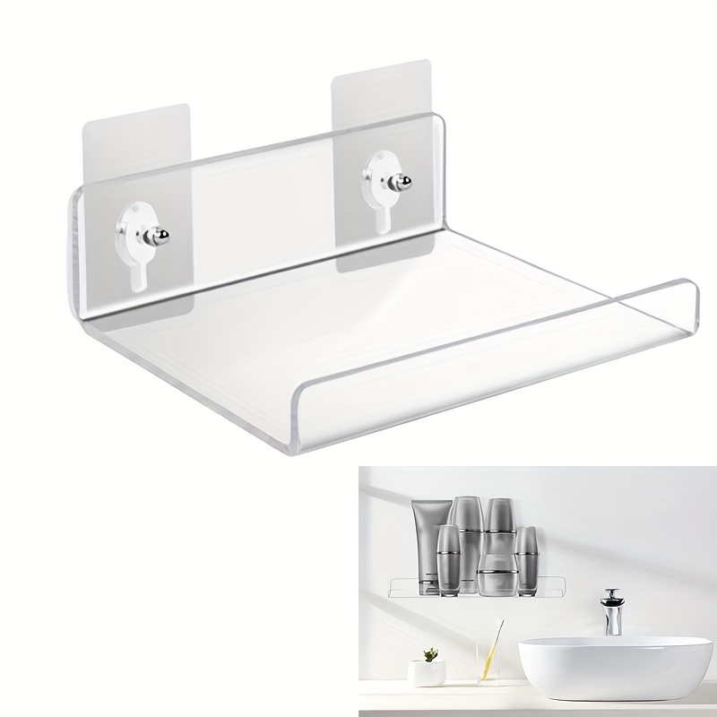 Clear Acrylic Shelves Displaying Organizing Space Saving Wall Mounted Shelf  Kitchen Bathroom Home Office Floating Wall Mount 1/4 .220 6mm 