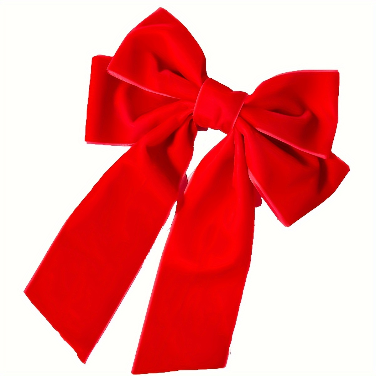 Temu 1pc, Adorable Elegant Bright Red Bow Hair Clip, Hair Pins, Classic Exquisite Large Bow Hair Clip, Teens Girls Casual Decors Christmas New Year