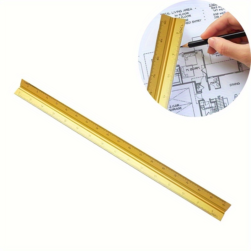 Architectural Scale Ruler, Architecture Ruler House Plan, For Blueprint,  Metal Scale Ruler Architecture Right Angle Gauge 