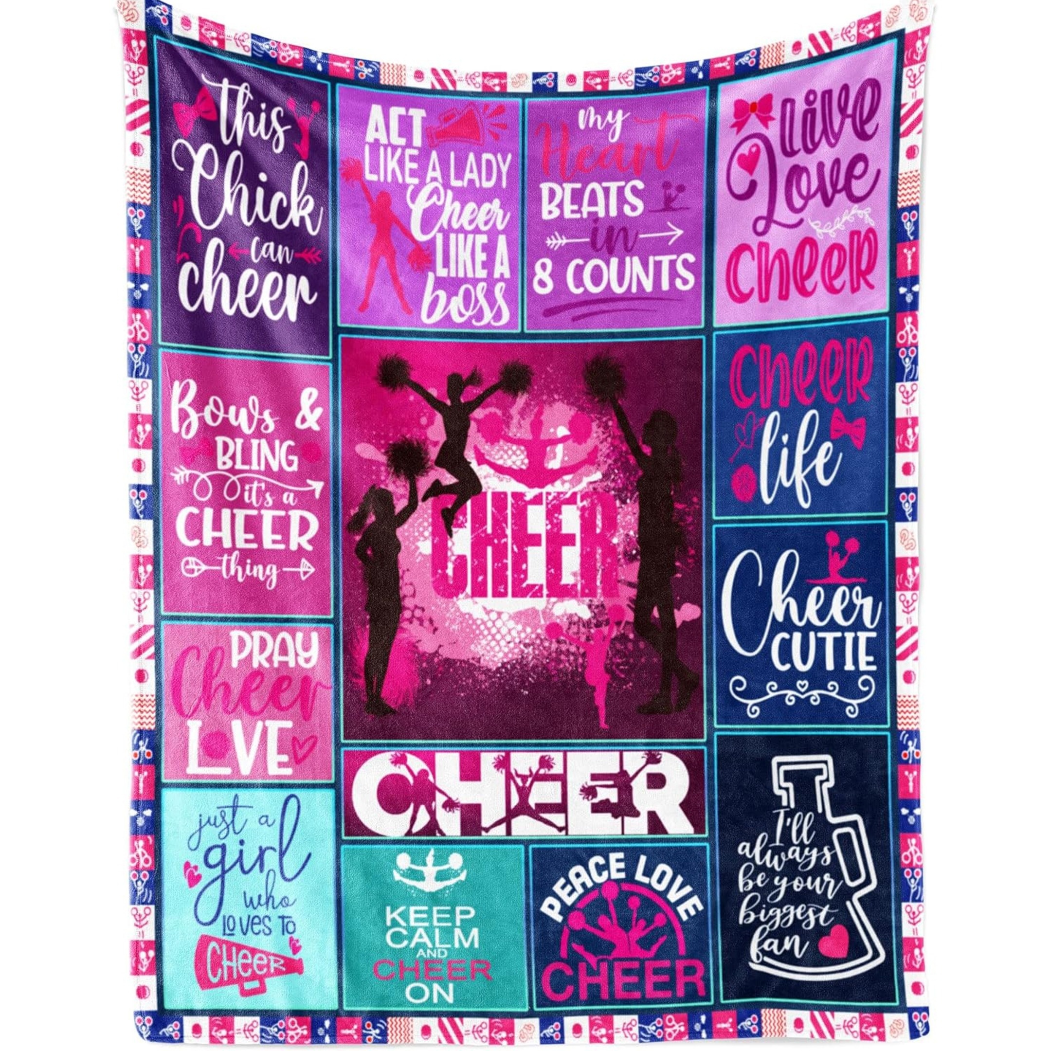 

1pc Flannel Throw Blanket, Girl Cheerleader Pink Blanket, Warm Cozy Soft Blanket For Couch Bed Sofa Car Office Camping Travelling, Gift Blanket Suitable For All Seasons