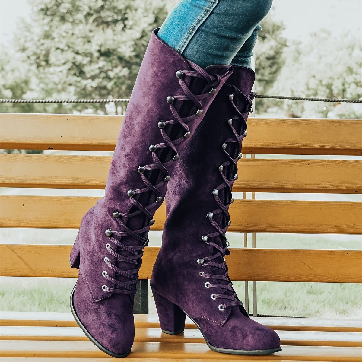 Zara - Puckered Shaft Flat Leather Knee High Boots - Black - Women