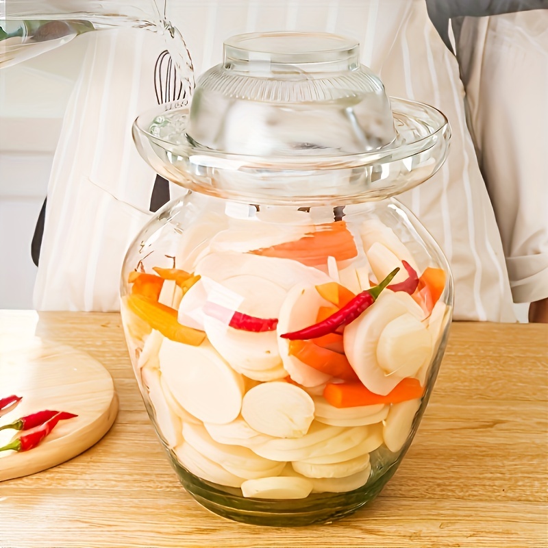 Large Capacity Thickened Glass Marinade Jar For Acid Vegetables